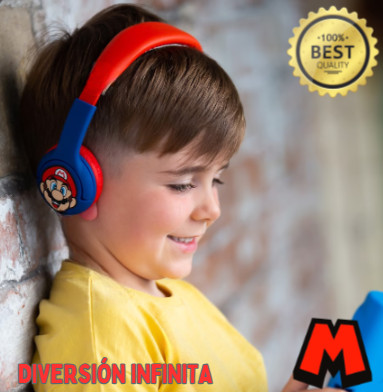 Diadema de Mario Bros Bluetooth con Auriculares Inalámbricos y Manos Libres